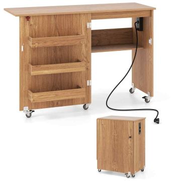 Computer desk, Foldable, 3 storage compartments, 116 × 78 × 41 cm