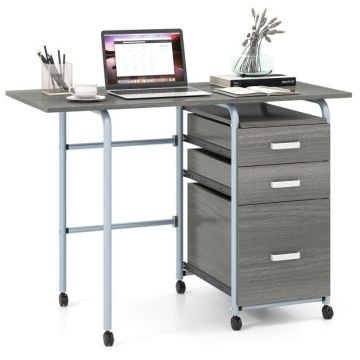 Computer desk, Foldable, 3 drawers, 105 × 75 × 50 cm
