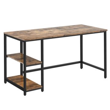 Computer desk, 2 open shelves, Brown