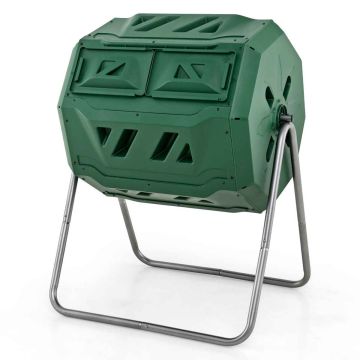 Composter, 2 chambers, 43 gallons, 28 × 37 × 25 inches