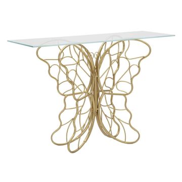 Konsoles galds Butterfly, Zelta, 110 × 76 × 40 cm
