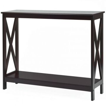 Konsoles galdiņš, 2 plaukti, Brūna, 100,3 × 30,5 × 80 cm