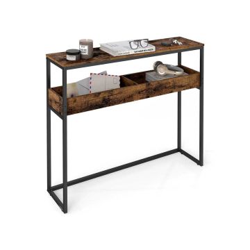 Konsolinis staliukas VASAGLE LNT091K01, 2 aukštai, 24 × 100 × 80 cm