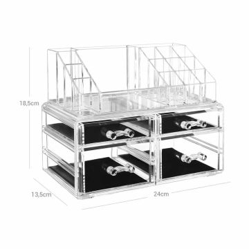 Косметичка 4 ящика, прозрачная