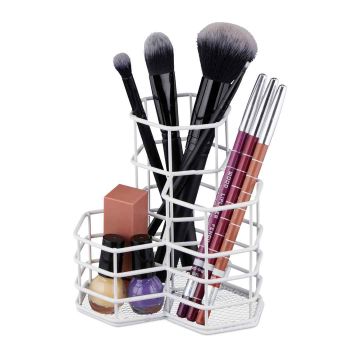 Kosmētikas organizators Relaxdays 10041343_49, 3 daļas, Balta, 12,5 × 12 × 12,5 cm