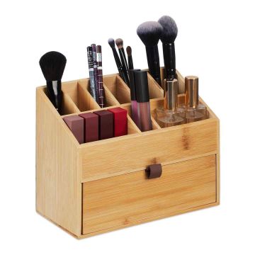 Kosmētikas organizators Relaxdays 10047980.0, 9 nodalījumi un atvilktne, 25,5 × 19 × 12,5 cm