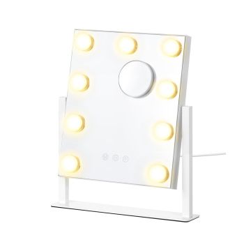 Kosmētikas spogulis SONGMICS LWM001W02, 15 LED spuldzītes, 58 × 43 cm