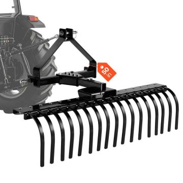 Ainavu grābeklis VEVOR LR4S, 17 zobi, 132,5 × 41,5 × 16 cm