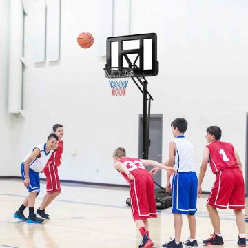 Basketbola stends, regulējama augstuma, Melns, 111 × 75 cm