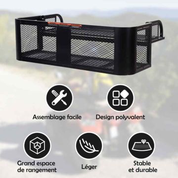 Cargo bag for ATV, 2 levels, Black, 104 × 67 × 34.5 cm