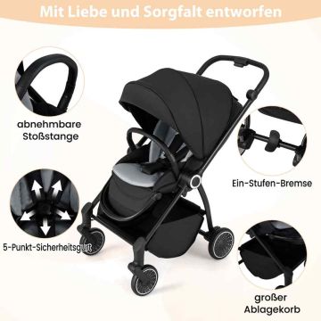 Baby stroller, foldable, reversible seat, 94 × 102 × 51 cm