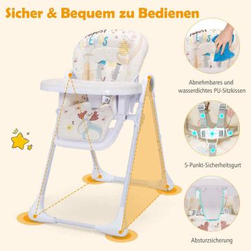 Baby High Chair, 4 in 1, 36.5 × 23.5 × 41 inches