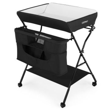 Baby changing table, foldable, 81 × 70 × 101.5–106.5 cm