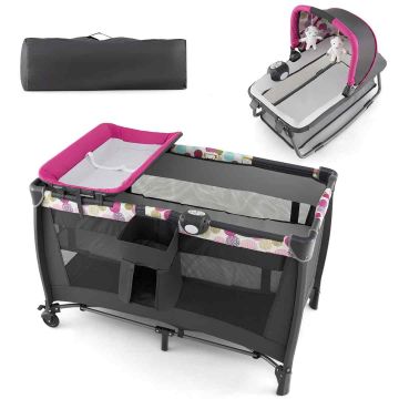 4-in-1 baby playpen with cradle and changing table, 125 × 65 × 116 cm