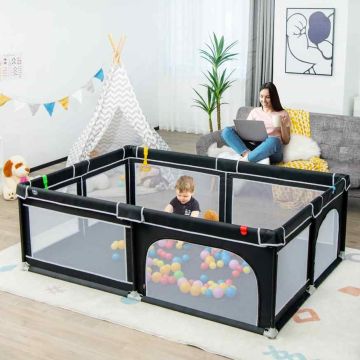 Bērnu rotaļu manēžas nožogojums, 50 bumbiņas un 4 rokturi, 206 × 147 × 68,5 cm