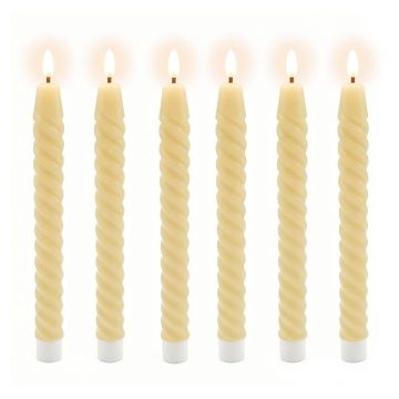 Konusveida LED sveces Relaxdays, 6 gab, 25 × 2,2 cm