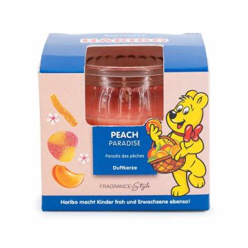 Aromātiskā svece Haribo, Peach Paradise, 8 × 6,5 × 8 cm
