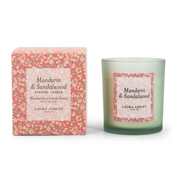Aromātiskā svece Laura Ashley, Mandarin & Sandalwood, 9 × 10 × 9 cm