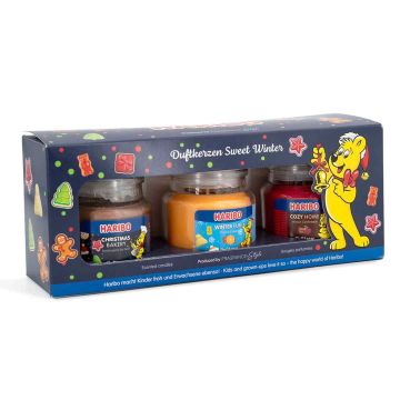 Набор ароматических свечей Haribo™, 3 шт., аромат Sweet Winter, 23,5 × 9 × 6,5 см