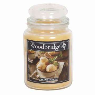 Ароматическая свеча Woodbridge, Creamy Vanilla, 2 фитиля, Жёлтая, 10 × 17 × 10 см
