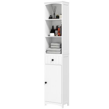 Vannas istabas skapis Homcom 34x24x170,5cm, baltā krāsā