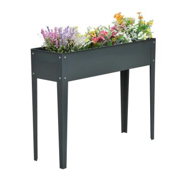 Paceltā dobe Outsunny 100x30x80cm, tumši pelēkā krāsā