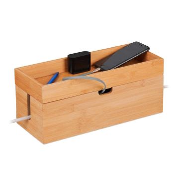 Kabeļu organizētājs Relaxdays, 2 strāvas kontaktligzdām, 14 × 34 × 14 cm