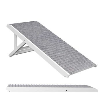 Pakāpieni suņiem Relaxdays, 2 augstuma līmeņi, Pelēka/balta, 43,5 × 100 cm