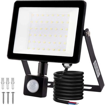 LED prožektors ar kustības sensoru, 50W