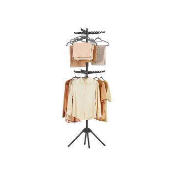 Foldable clothes dryer with 3 rotating hangers, 150 cm, stainless steel