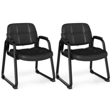 Visitor chairs, 2 pcs, Black, 64 × 60 × 82 cm