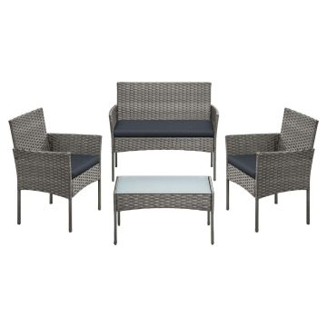 SONGMICS GGF004K05 Outdoor Furniture Set, Chairs, Two-Seater Bench and Table