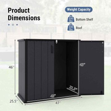 Outdoor storage box, 665 l, 120 × 117 × 65 cm