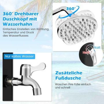 Outdoor shower, 60 l, 22 × 227 × 18.5 cm