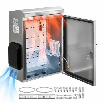 Āra elektrības kārba VEVOR SPB503520HW, ar ventilatoru un termostatu, 500 × 400 × 200 mm