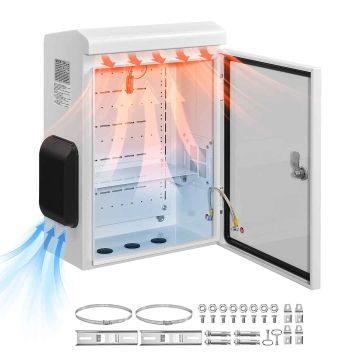 Āra elektrības kaste VEVOR SPT503520HW, ar termostatu un ventilatoru, 500 × 400 × 200 mm