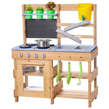 Āra dubļu virtuve bērniem VEVOR AC8289, 4 rotaļu plītis, 76,2 × 32,4 × 91,4 cm