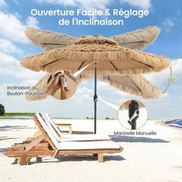 Outdoor umbrella, 32 LED lights, 270 × 270 × 240 cm