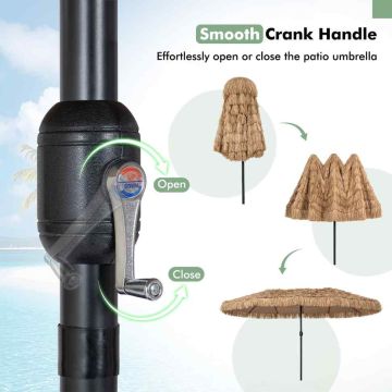 Outdoor Umbrella, Double Sided, 12 Poles, 15 × 9 × 8.3 ft