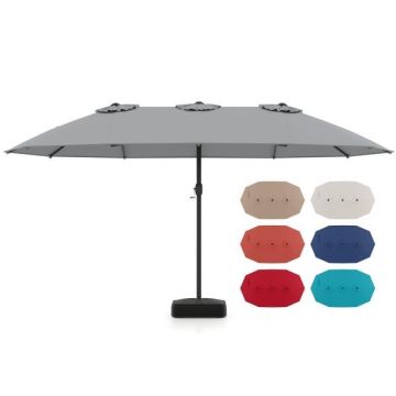 Outdoor umbrella, double-sided, Gray, 286 × 248 × 464 cm
