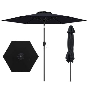 Outdoor umbrella, Black, 228.6 × 219.46 × 228.6 cm