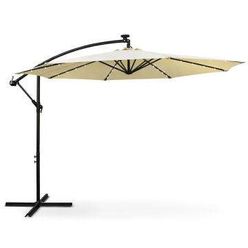 Āra saulessargs MILIN, astoņstūrains ar LED apgaismojumu, smilškrāsas, 300 × 300 × 245 cm