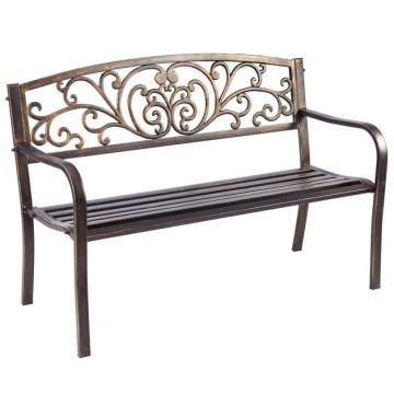 Outdoor garden bench, 2-3 seats, 127 × 86 × 64 cm