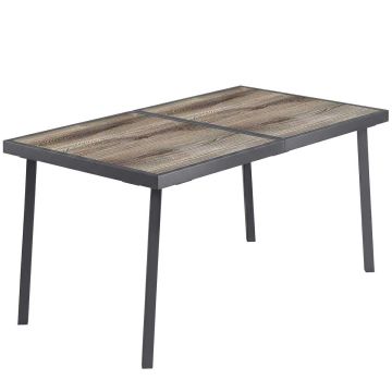 Уличный стол Outsunny 145x85x72 см, черный/светло-коричневый