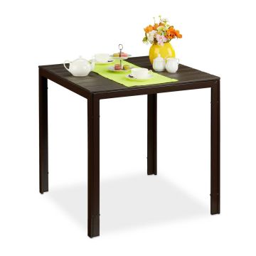 Āra galds Relaxdays 10030582.0, Līdz 4 cilvēkiem, Brūns, 77,5 × 74,5 × 77,5 cm