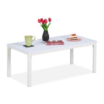 Dārza galds Relaxdays 10049580_49, Balts, 98 × 39 × 48 cm