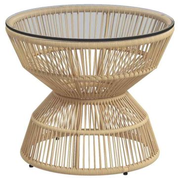 Уличный стол Outsunny 60x60x50 см, светло-коричневый.