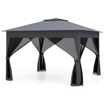 Outdoor canopy, 4 mesh walls, 3 height positions, 338 × 338 × 240–260 cm