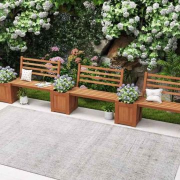 Outdoor bench with a flowerpot, 2 in 1