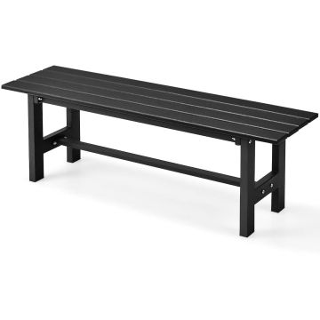 Outdoor bench, 2-seater, Black, 119 × 35 cm
